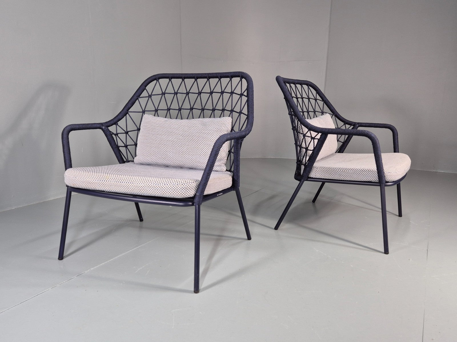 2 Pedrali 3679 Chairs Model Panarea Blue and Grey Modern Design EB11427 MNOR1