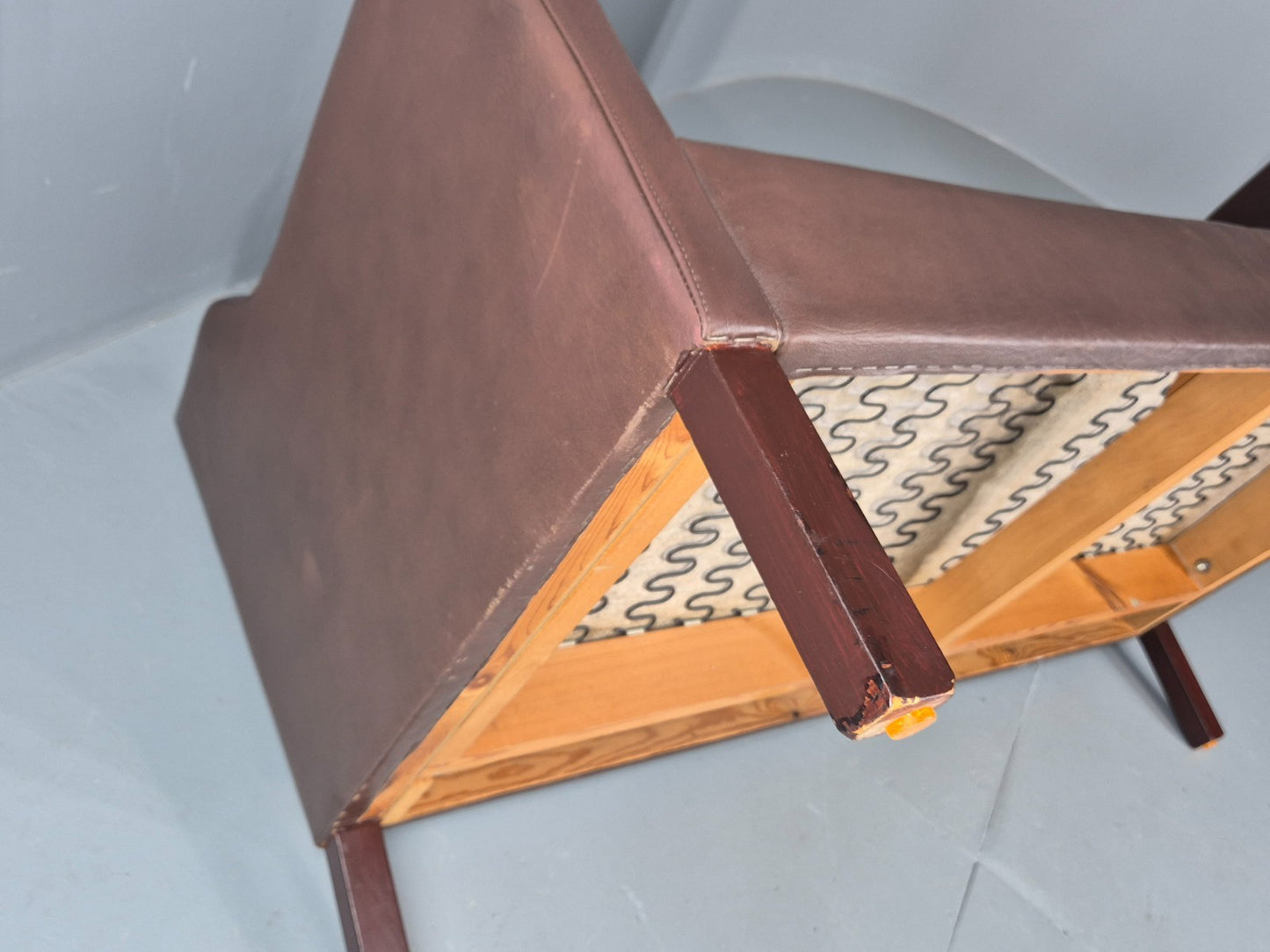Vintage 2 Seater Sofa Danish Brown Leather Mid Century Retro 1970s EB9304 M2SS9