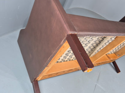 Vintage 2 Seater Sofa Danish Brown Leather Mid Century Retro 1970s EB9304 M2SS9