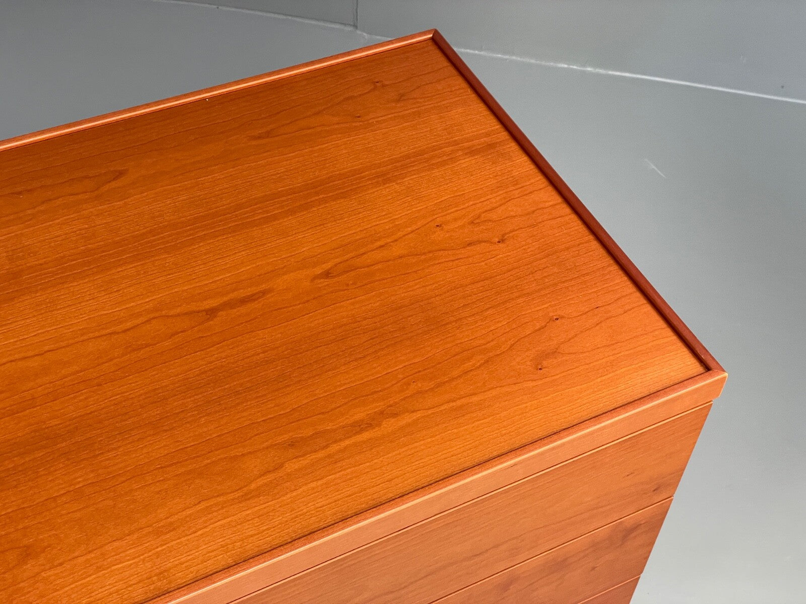 Vintage Cherry Chest Of Drawers Aluminium Details 1980s Design EB9809 MWOO - UKDK FURNITURE
