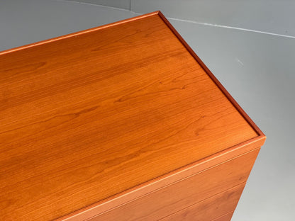 Vintage Cherry Chest Of Drawers Aluminium Details 1980s Design EB9809 MWOO - UKDK FURNITURE