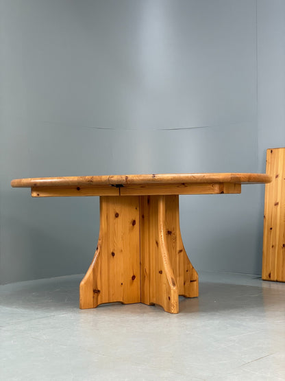 Chunky Pine Dining Table Extending Vintage Danish Retro 1990s EB10858 MWOO18