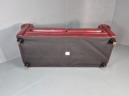 Vintage Vegan Chesterfield Red Vinyl Upholstery EB11665 VCHE8