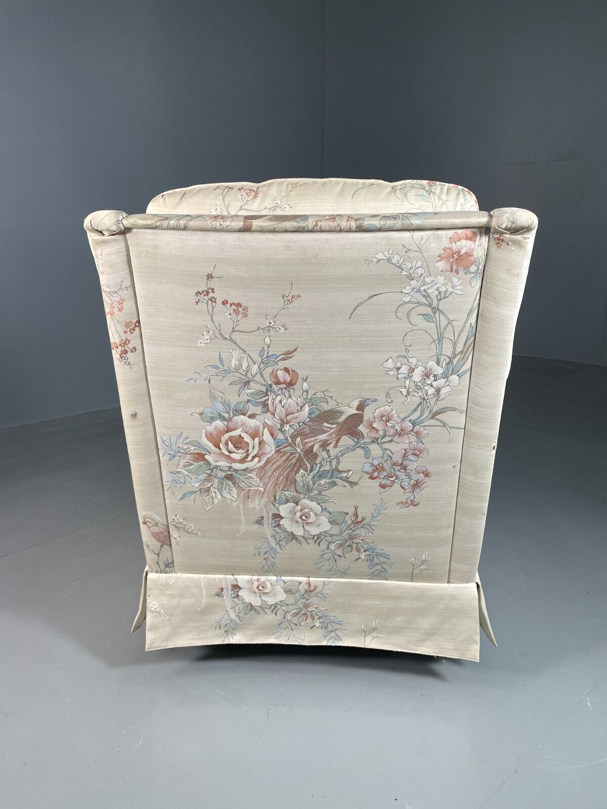 Vintage Danish Lounge Chair Floral Print Cotton 1970s Retro EB6605 VCLO - UKDK FURNITURE
