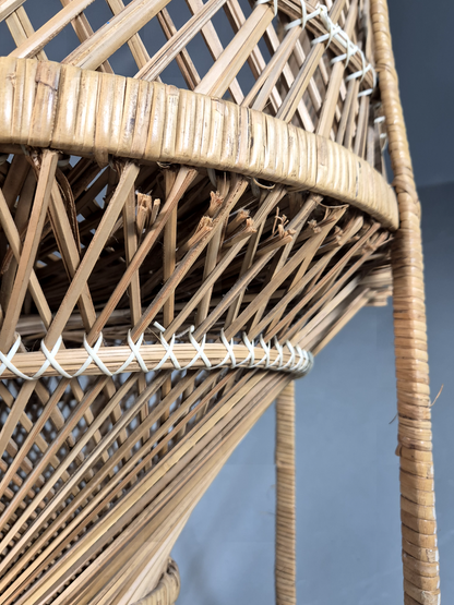 EB7116 Vintage Bamboo Cane Peacock Chair 1980s Retro VBER - UKDK FURNITURE