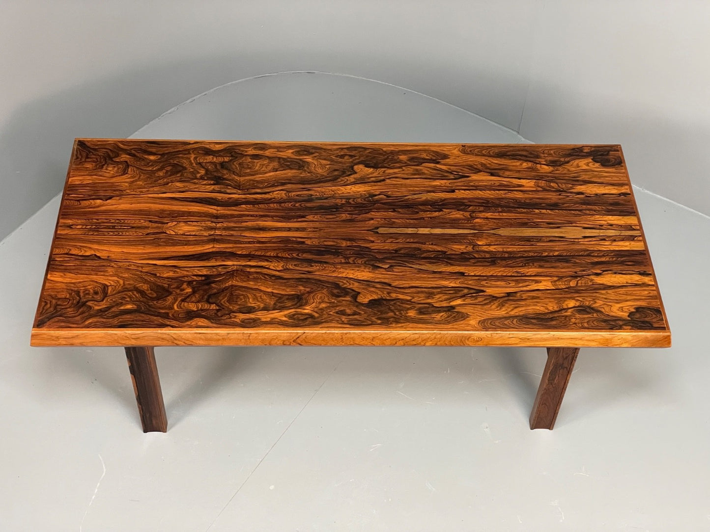 Vintage Danish Coffee Table - 1960s Mid Century Shaped Solid Legs EB11182 MWOO2