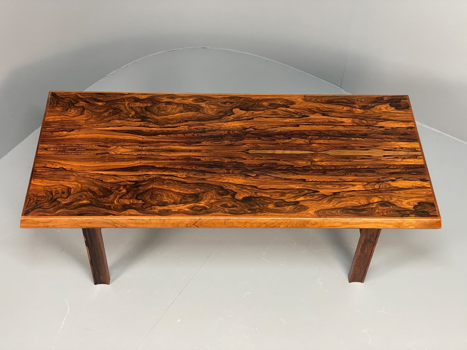 Vintage Danish Coffee Table - 1960s Mid Century Shaped Solid Legs EB11182 MWOO2