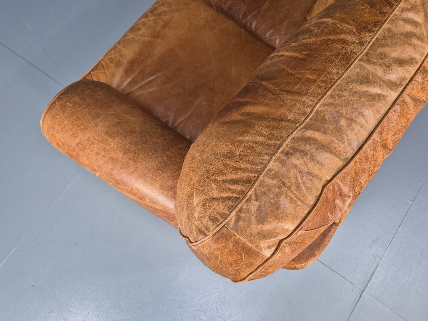 Leather Two Seat Cottage Settee Vintage Danish Quality 1990s  EB10637 M2SS16