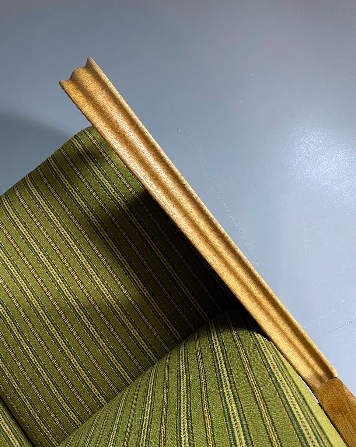 3 Seat Sofa Vintage Danish Kjaernulf Style Oak and Green Wool Retro EB6479 M3SS13