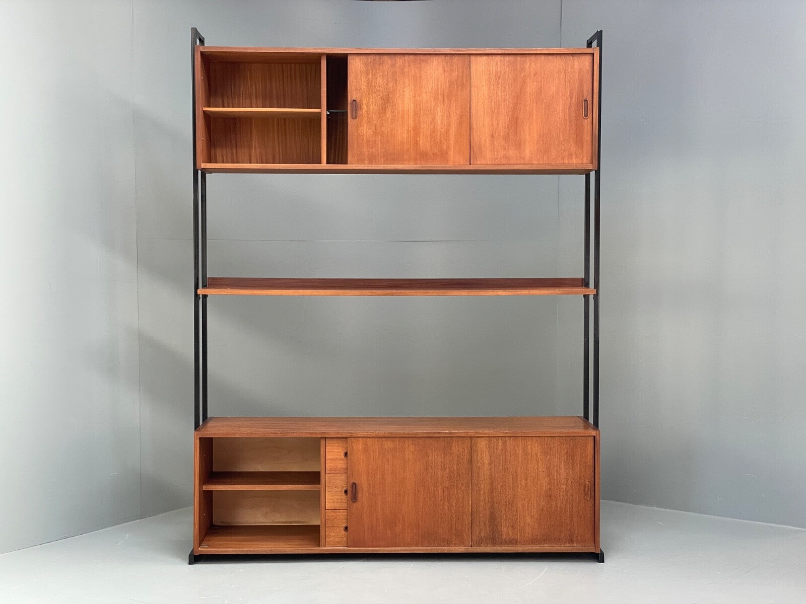 Vintage Modular Teak Wall Unit By Interflex 1960s Retro Drawers EB9822 MWOO - UKDK FURNITURE