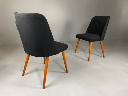 Danish Pair of Mid Century Beech & Fabric Chairs, Retro, Vintage EB4602 MNOR - UKDK FURNITURE