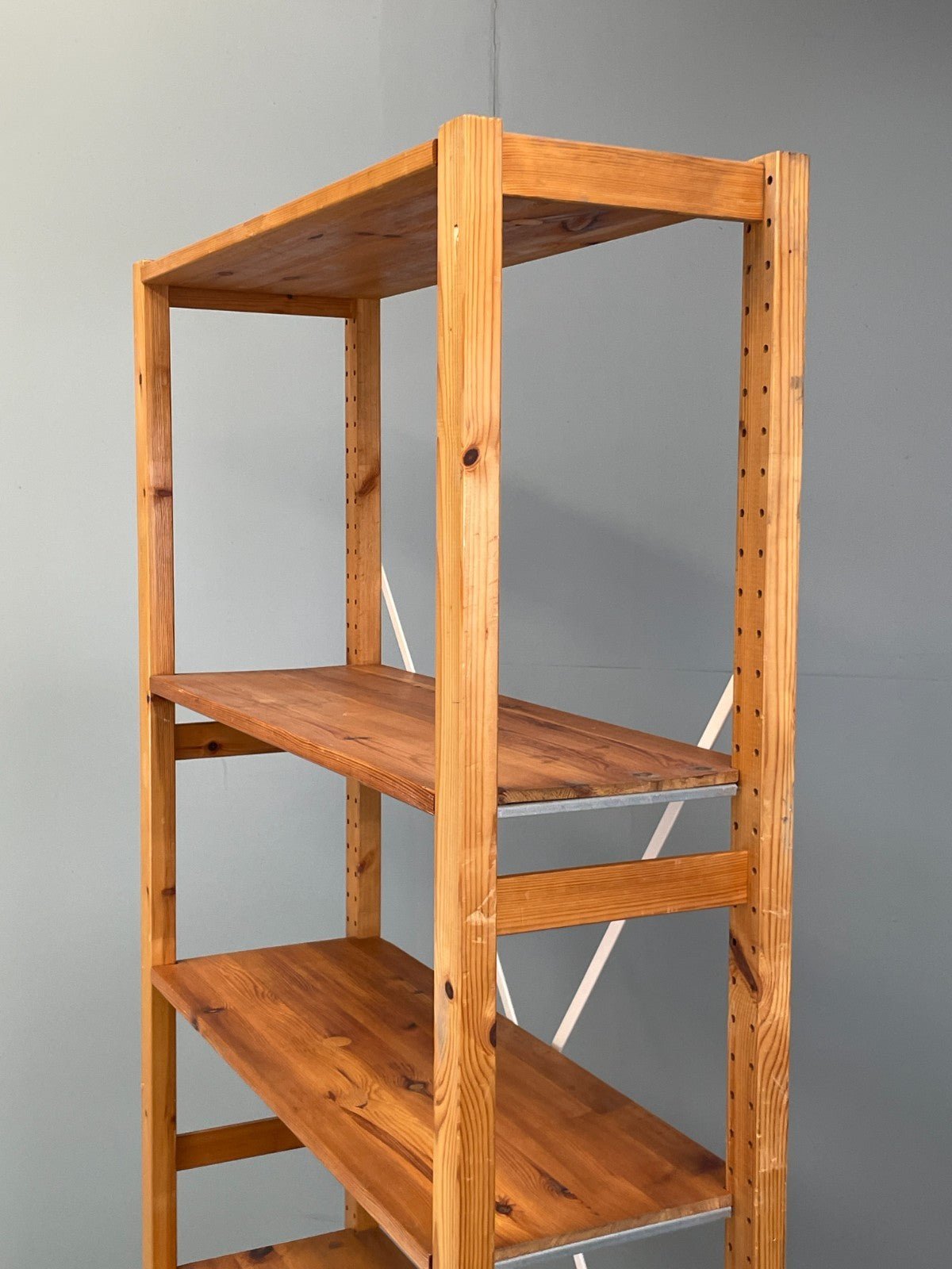 Pine Open Shelving Unit Adjustable Retro Scandi Solid EB11784 MWOO11