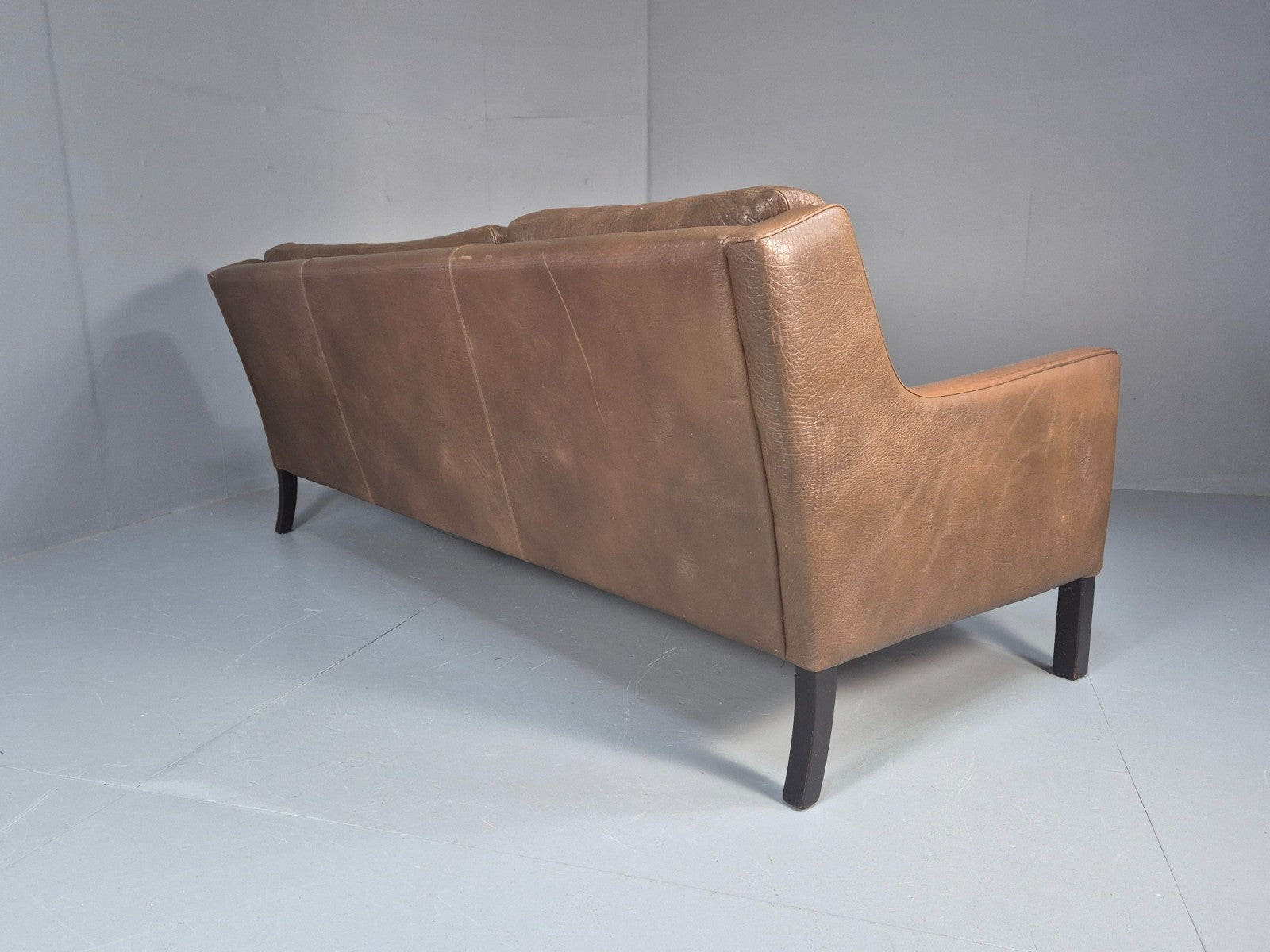 1970s Three Seater Danish Settee Vintage Mogensen Style Leather MCM EB10634 M3SS15