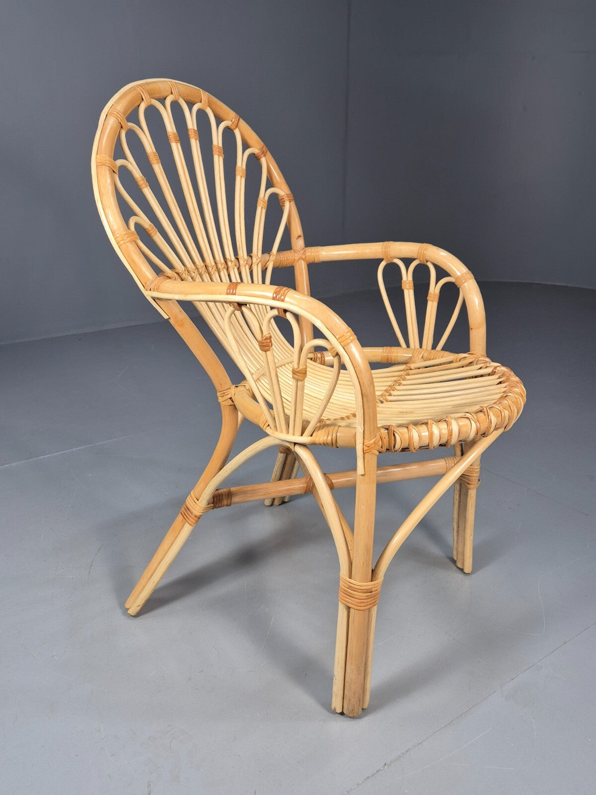 Vintage Cane Armchair 1970s Retro EB9687 VBER - UKDK FURNITURE