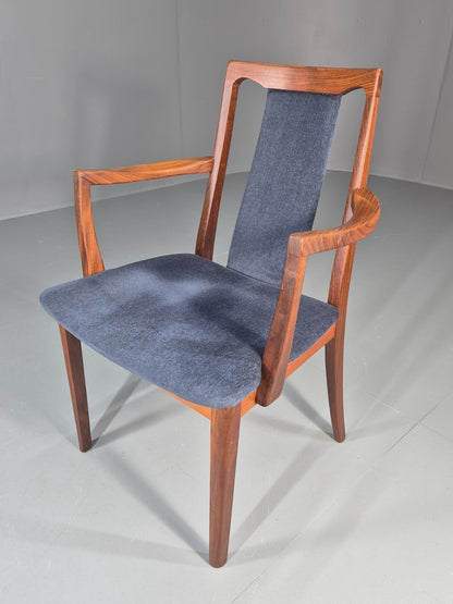 Vintage G plan Carver Chair 1980s Retro Teak Blue Velour EB11526 MDIN13