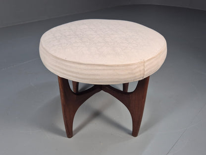 Vintage G plan Dressing Table Stool Teak Astro Base White Cotton EB9750 MFOO - UKDK FURNITURE