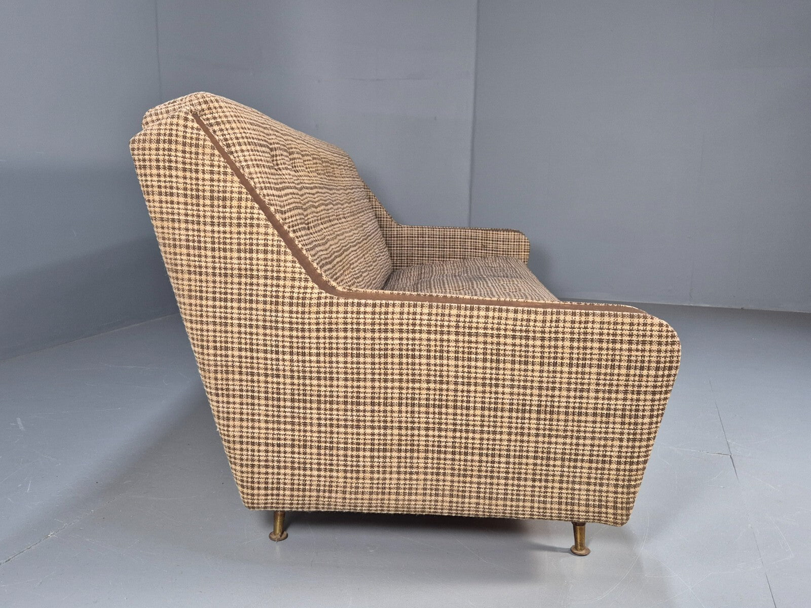 Vintage Mid Century Sofa Bed Teak Details to Arm 1960s Retro MCM EB9404 M4SS - UKDK FURNITURE