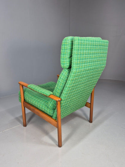Vintage Danish Lounge Chair Green Wool Beech Frame Retro 1960s MCM EB8502 MNOR - UKDK FURNITURE