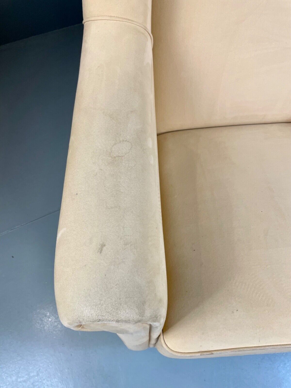 Danish Modern Cream Suede Wing Back Armchair, MCM, Retro, Vintage EB4500 VCLO - UKDK FURNITURE