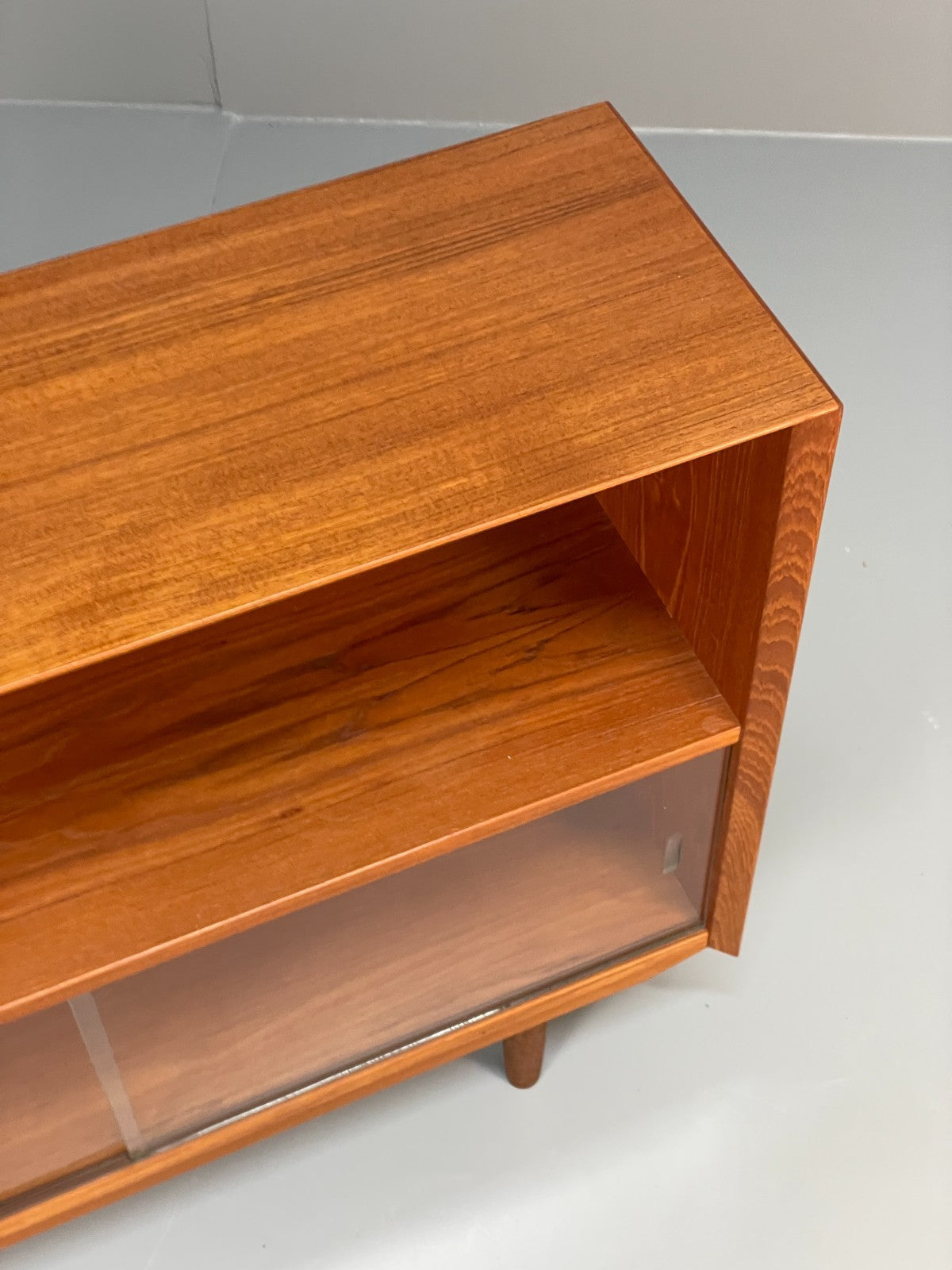 Vintage Danish Teak Bookcase By Svend Aage Rasmussen Glass Doors EB10942 MWOO4