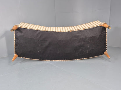 Three Seater Art Deco Curved Sofa 1930s Vintage Cream Green Wool  EB10799 V3SS7