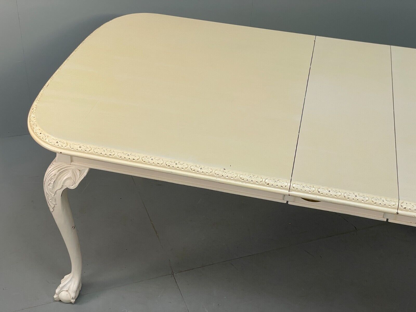 Antique Extending Dining Table Off White Painted Mahogany French EB9127 VWOO - UKDK FURNITURE