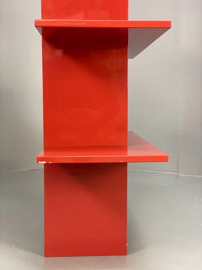 Red Bookcase Vinyl Storage - Postmodern 1980s Italian Style Gloss EB10950 MWOO14