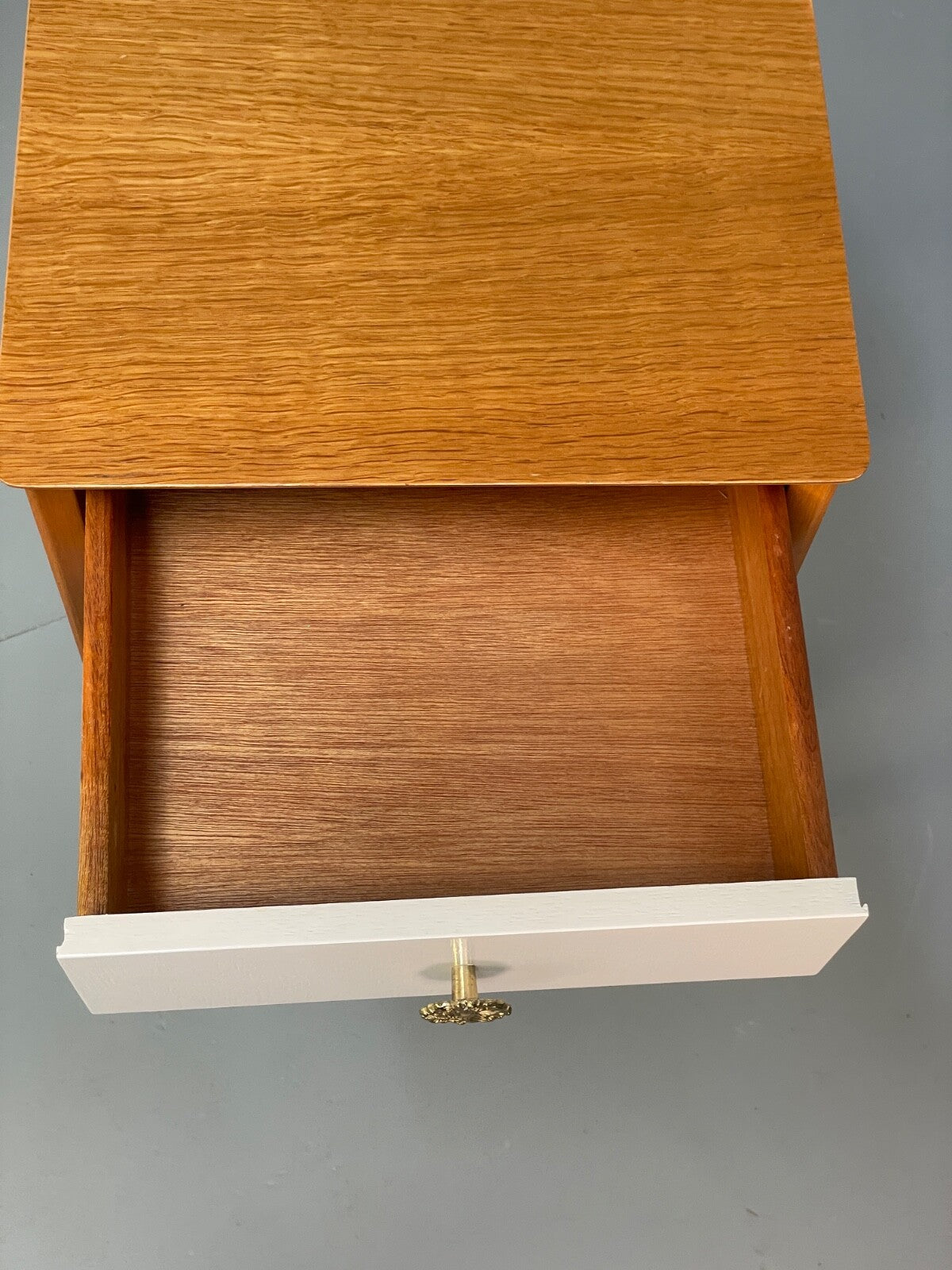 Vintage G Plan Oak Bedside Table 1950s Mid Century Black White Paint EB9814 MWOO - UKDK FURNITURE