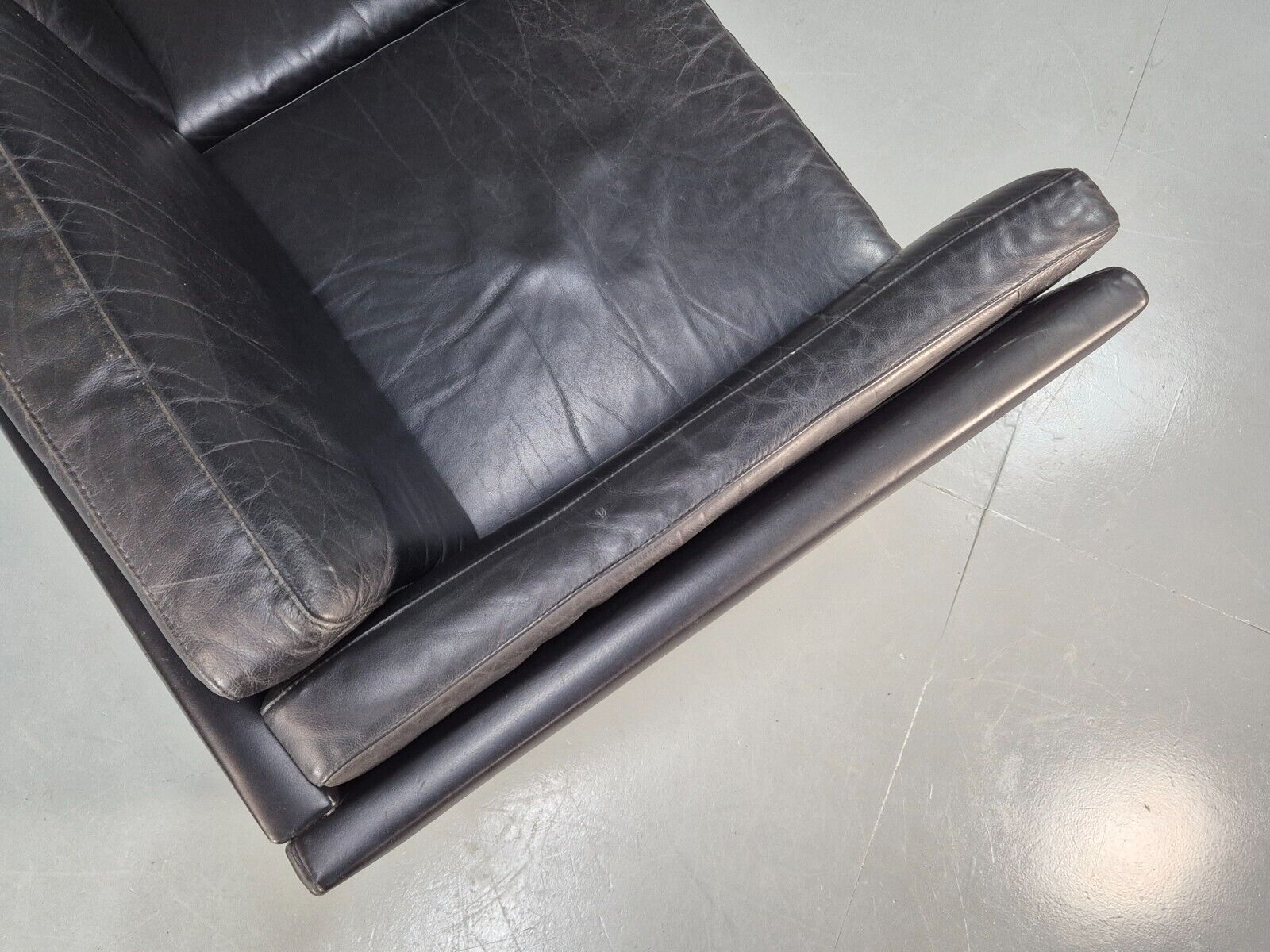 Vintage Danish 3 Seat Sofa Black Leather Mid Century Shape Retro MCMEB2838 M3SS - UKDK FURNITURE