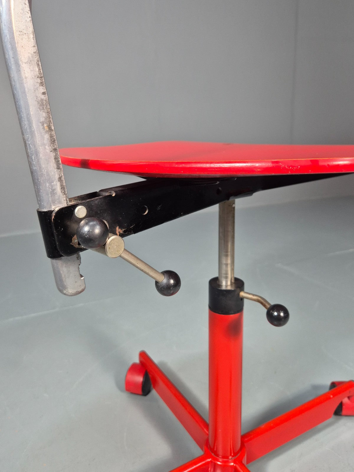 1960s Kevi Task Desk Chair Jorgen Rasmussen MCM Danish Retro Red EB10814 MSWI11