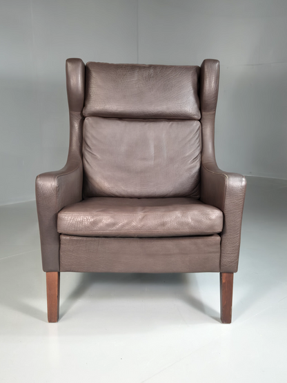 Vintage Danish Wingback Lounge Chair Leather Mogensen Retro MCM EB7233 MNOR - UKDK FURNITURE