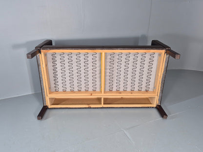 Vintage Danish 2 Seat Settee 1970s Danish Brown Leather Retro MCM EB11633 M2SS7