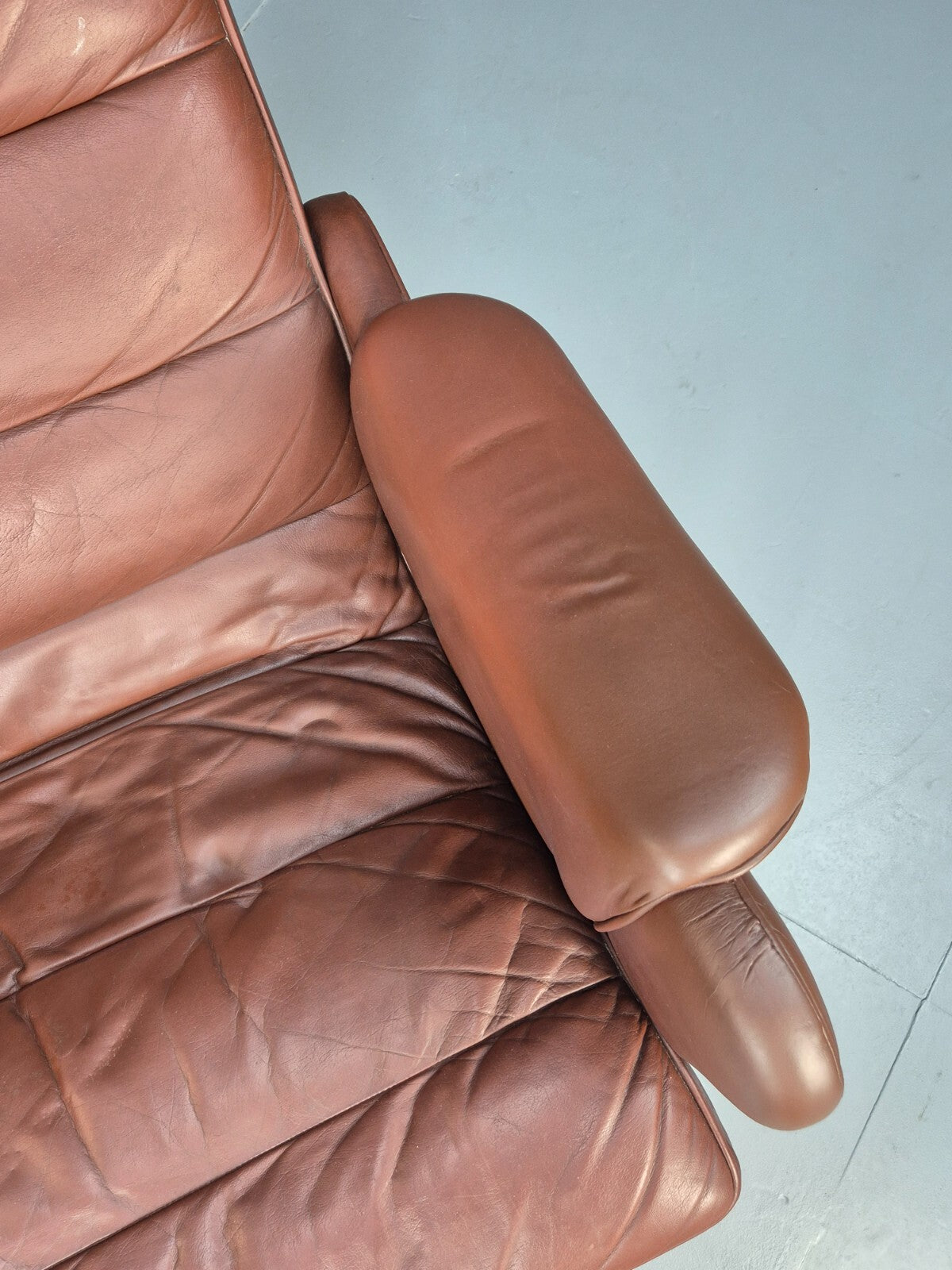 Vintage Danish Brown Leather Lounge Chair 1970s Retro MCM EB9266 MNOR - UKDK FURNITURE