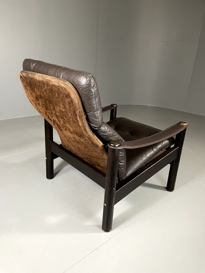 Vintage Danish Lounge Chair Brown Leather Jeki Gehl Retro MCM EB6082 MNOR7