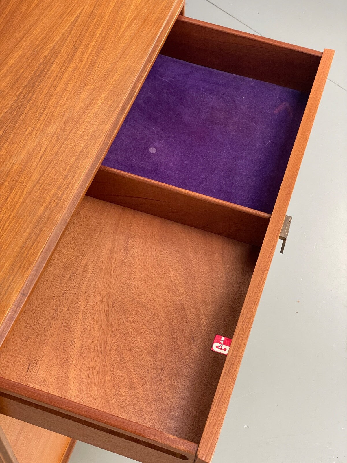 G Plan Teak Chest Of Drawers Vintage 1970s Brass Handles Felt Lined EB9762 MWOO - UKDK FURNITURE