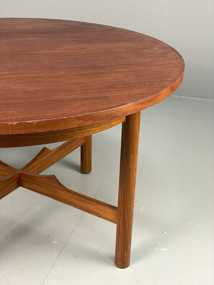 Vintage Teak Coffee Table 1960s Round Shape Mid Century EB11509 MWOO4
