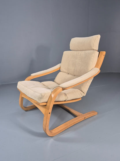 Vintage Danish Bentwood Lounge Chair Cantilever Design 1970s Retro EB11373 MBEN0