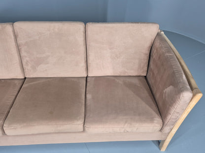 Vintage 3 Seat Sofa Danish Design Faux Suede Upholstery 1980s Retro EB10539 M3SS8