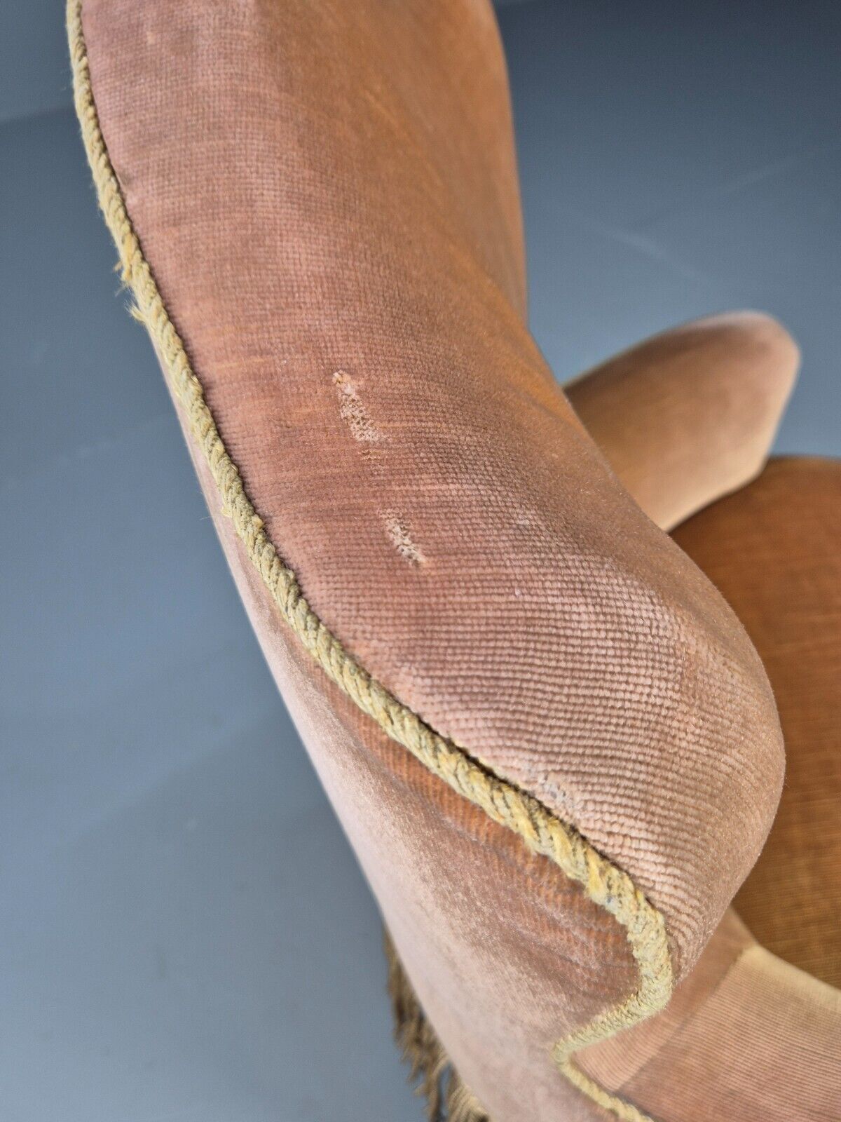 Vintage Danish Lounge Chair Gold Velour 1930s Boudoir Suite EB8978 VCLO - UKDK FURNITURE