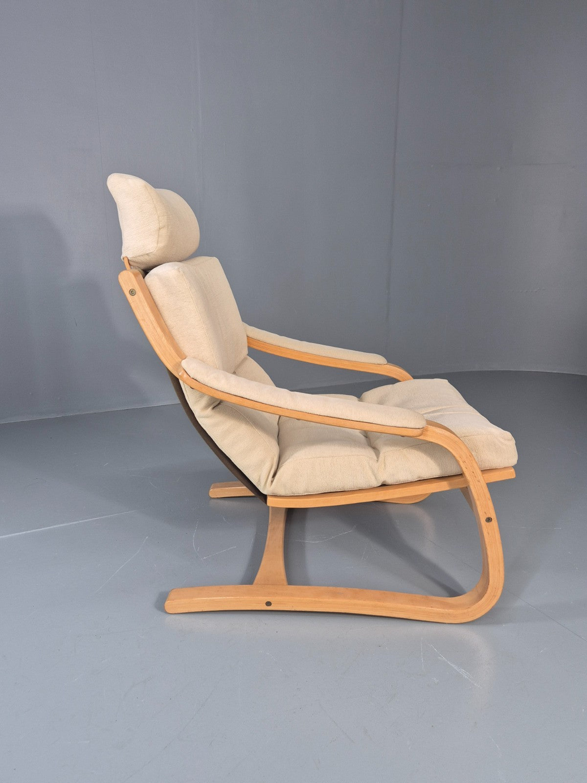 Vintage Danish Bentwood Lounge Chair Cantilever Design 1970s Retro EB11373 MBEN5