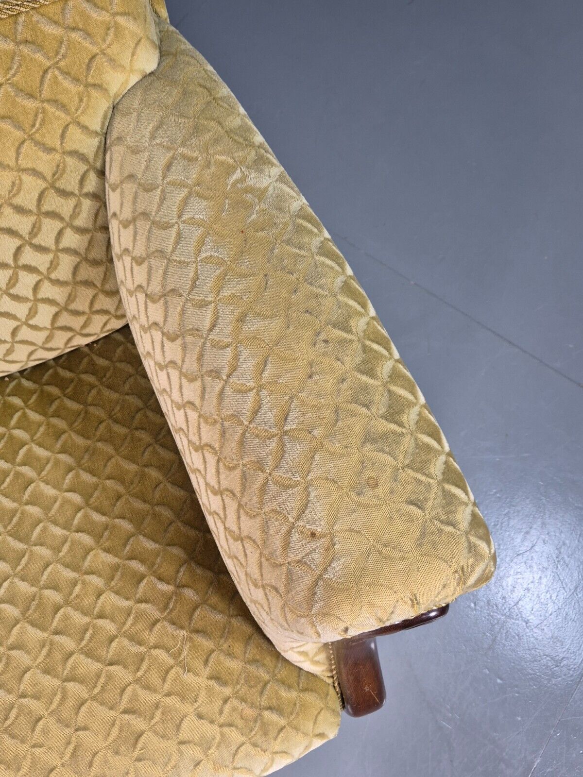 Vintage Danish Lounge Chair Gold Moquette Art Deco 1930s Antique EB8223 VCLO - UKDK FURNITURE
