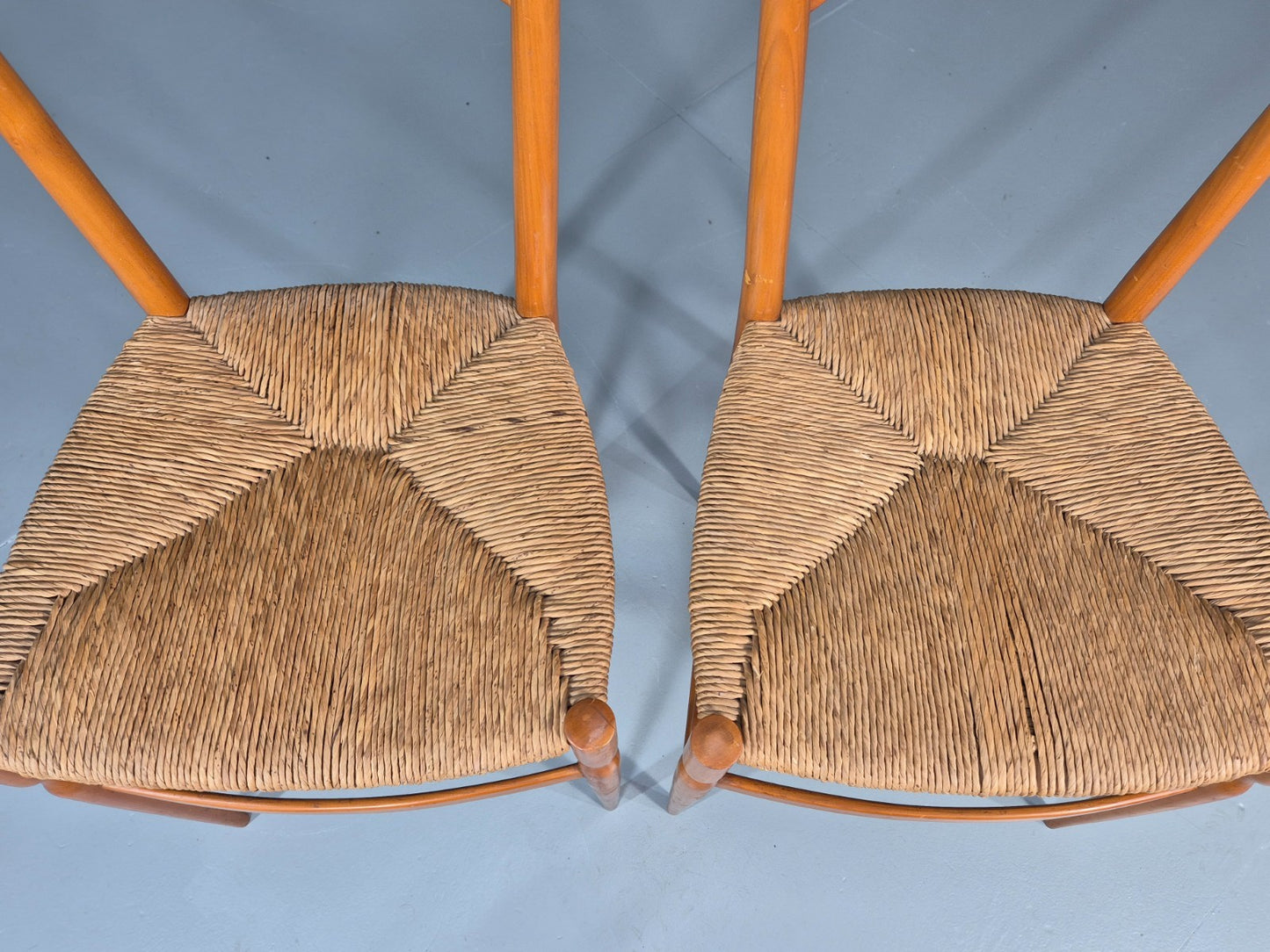 2 1950s Italian Wanut Dining Chairs Chiavari Mid Century Modern EB11781 MDIN10