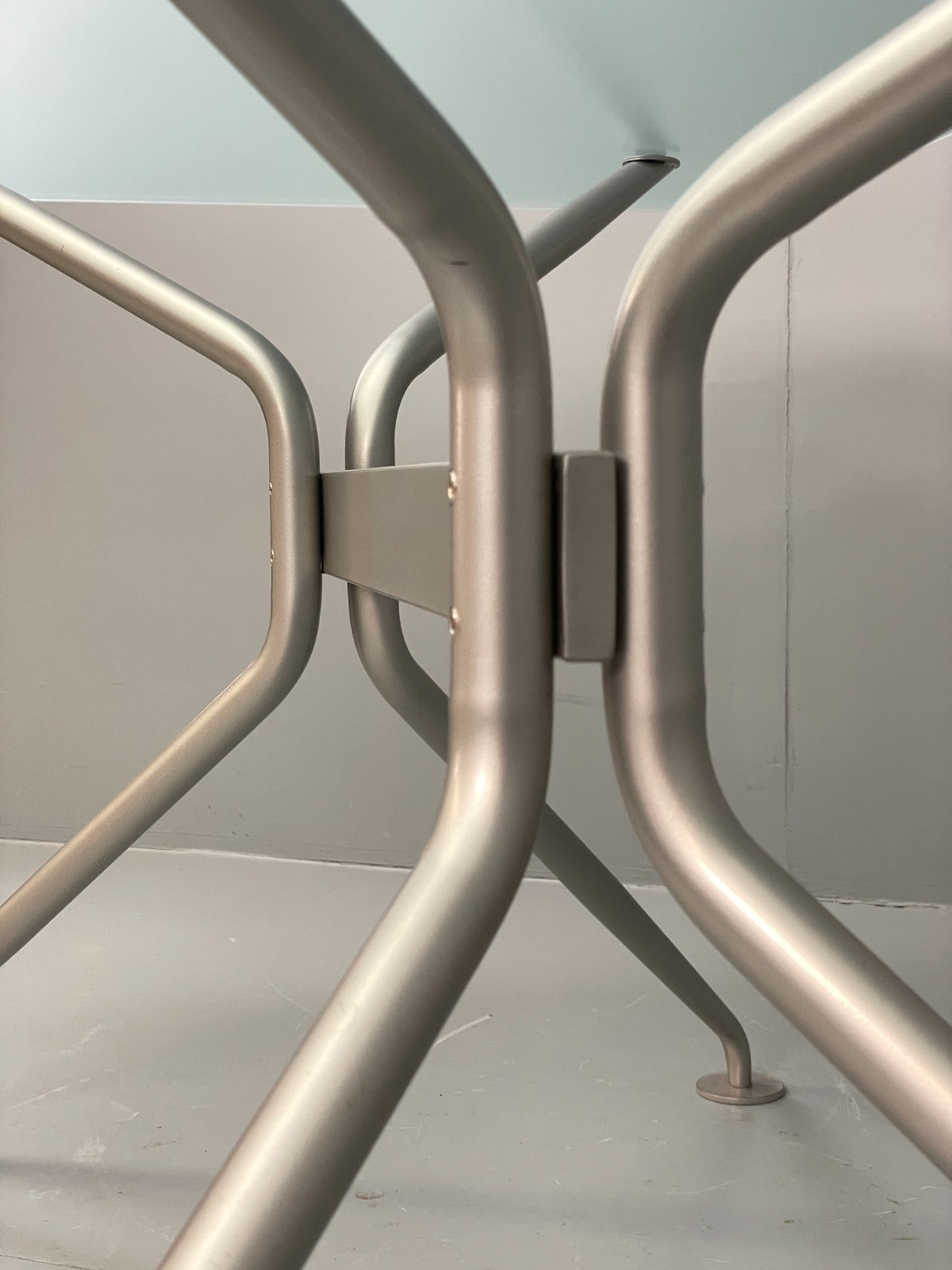 Italian Glass Dining Table Calligaris 'Play' Modern Steel Frame EB11542 MWOO18
