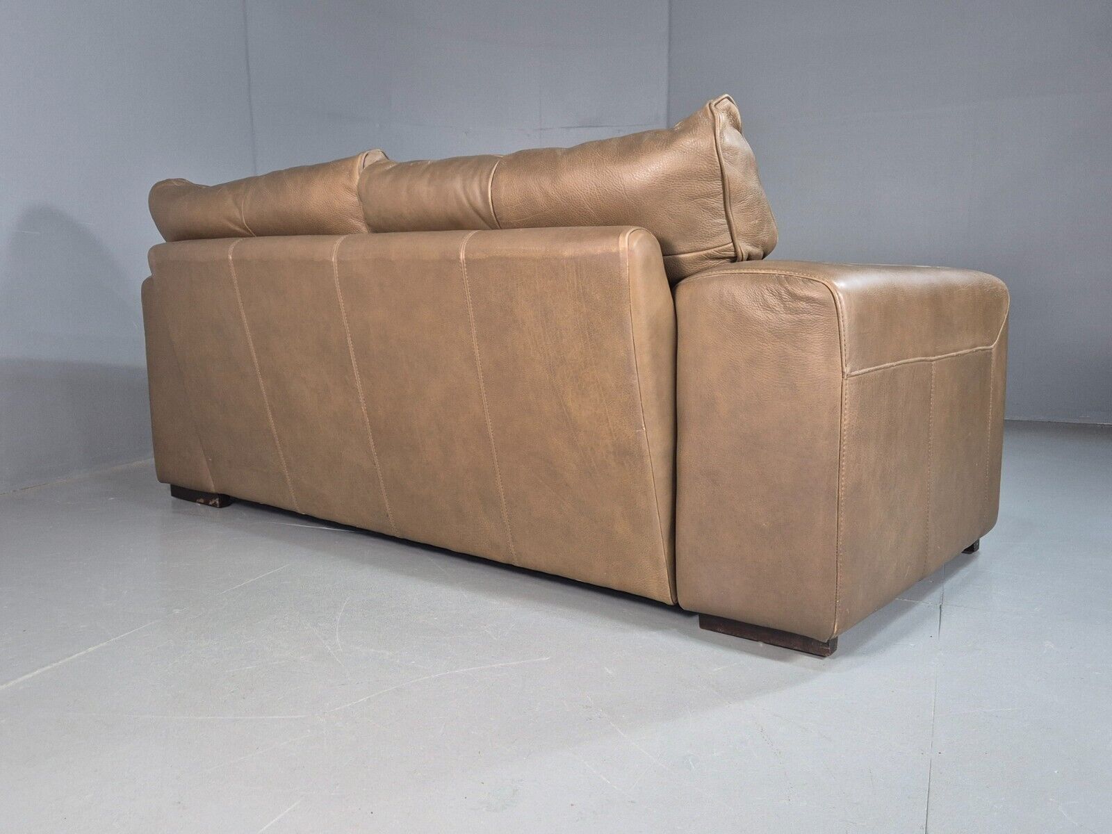 Vintage 2 Seat Sofa Taupe Leather Italian Modern Style EB8163 M2SS - UKDK FURNITURE