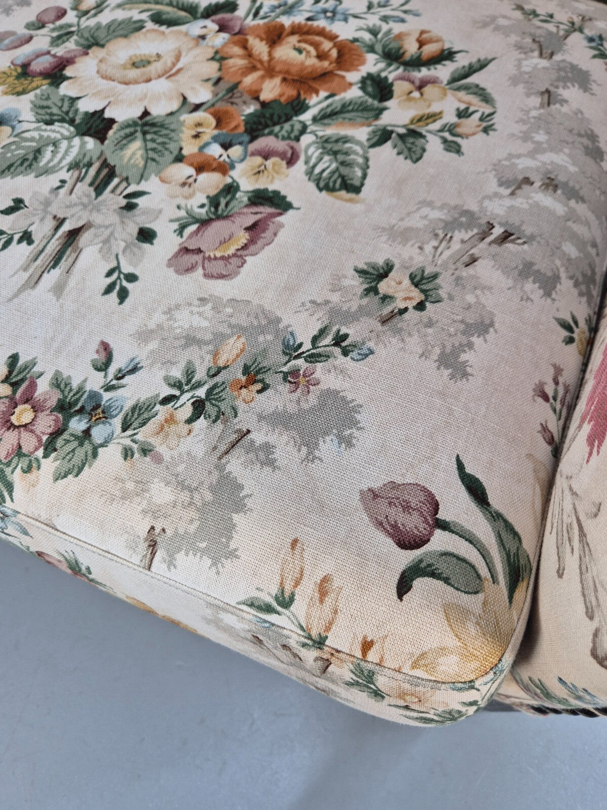 Vintage Danish Lounge Chair Floral Cotton Upholstery 1970s Retro EB07869 MNOR - UKDK FURNITURE