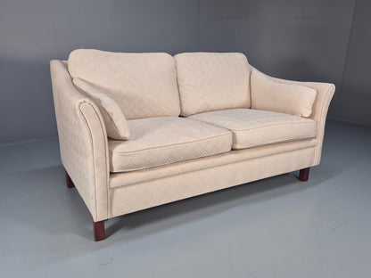 Vintage 2 Seater Sofa Retro Danish Cream Patterned Fabric EB10516 M2SS0