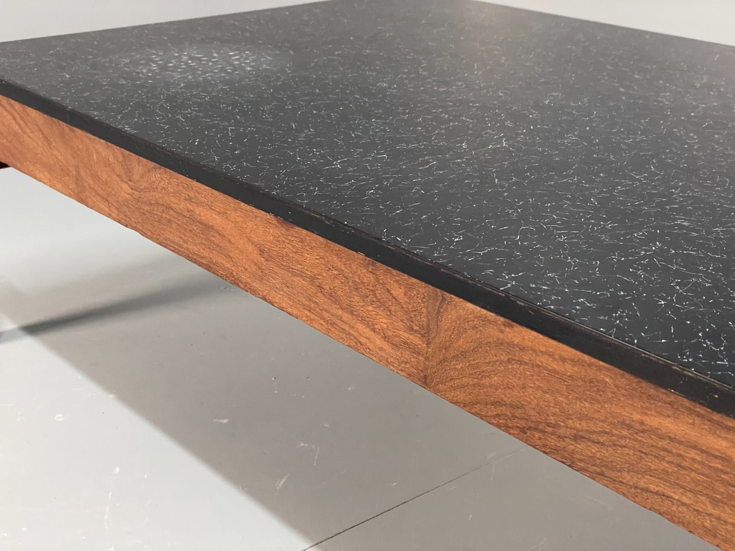 Vintage Teak Coffee Table - Guy Rogers 1960s Black Laminate Top  EB10955 MWOO14