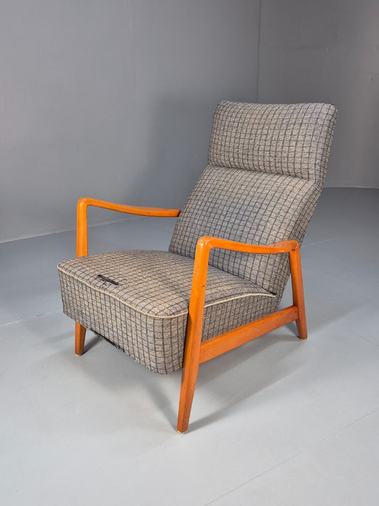 Vintage Swedish 1960s Lounge Chair Beech Open Frame Retro MCM EB9532 MNOR - UKDK FURNITURE