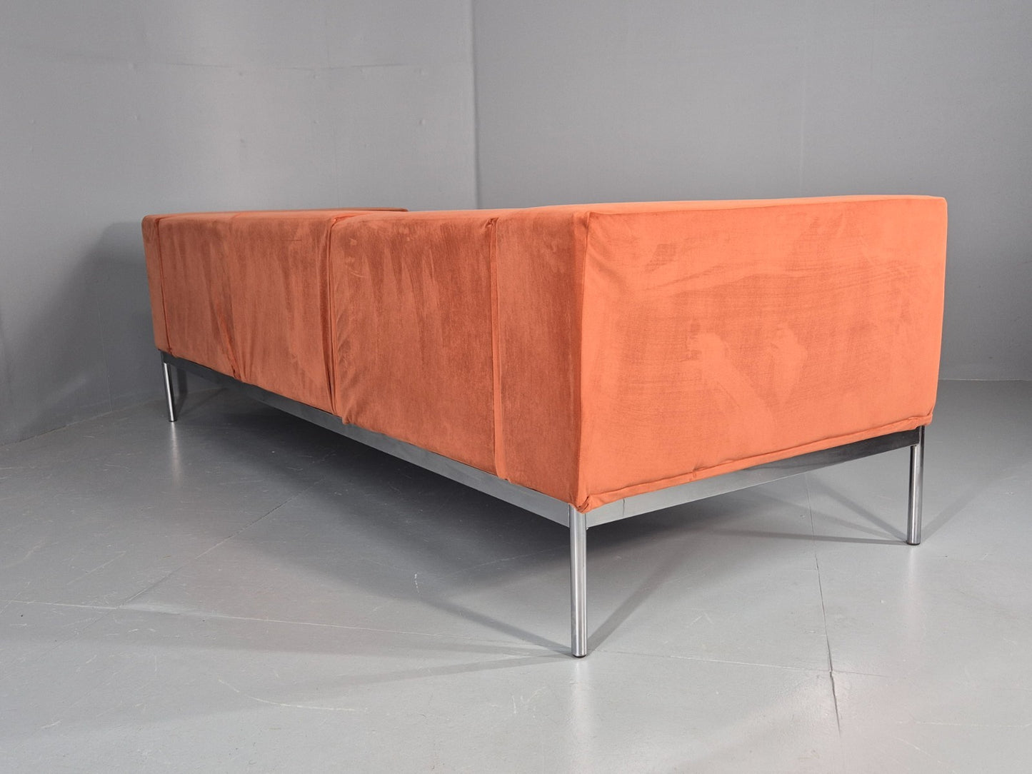 Vintage 4 Seater Sofa Italian Modern Design Sitia Peach Velvet  EB11771 M4SS14