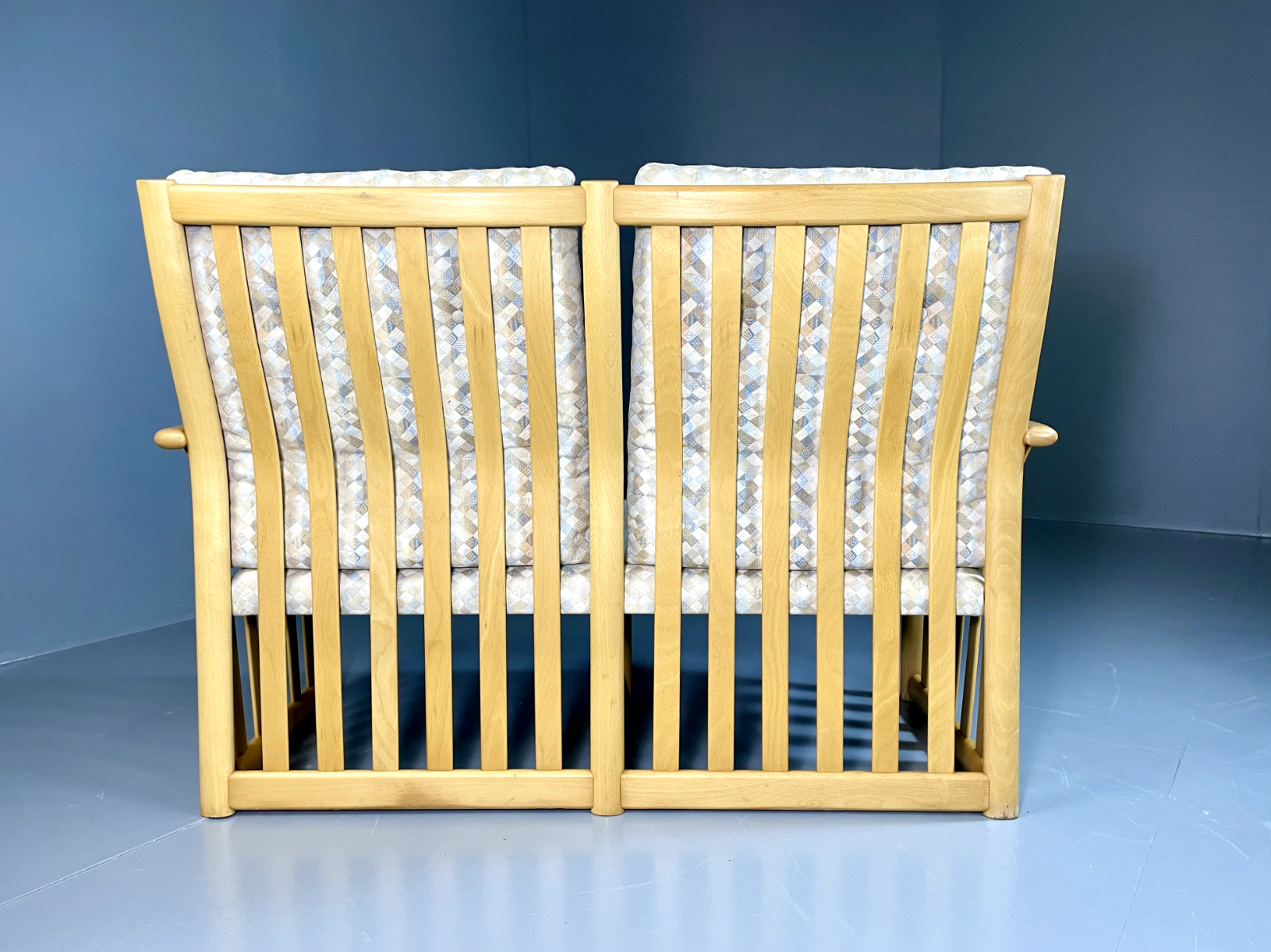 Danish 2 Seater Sofa Beech Frame Retro Vintage 1980s EB6361 M2SS12